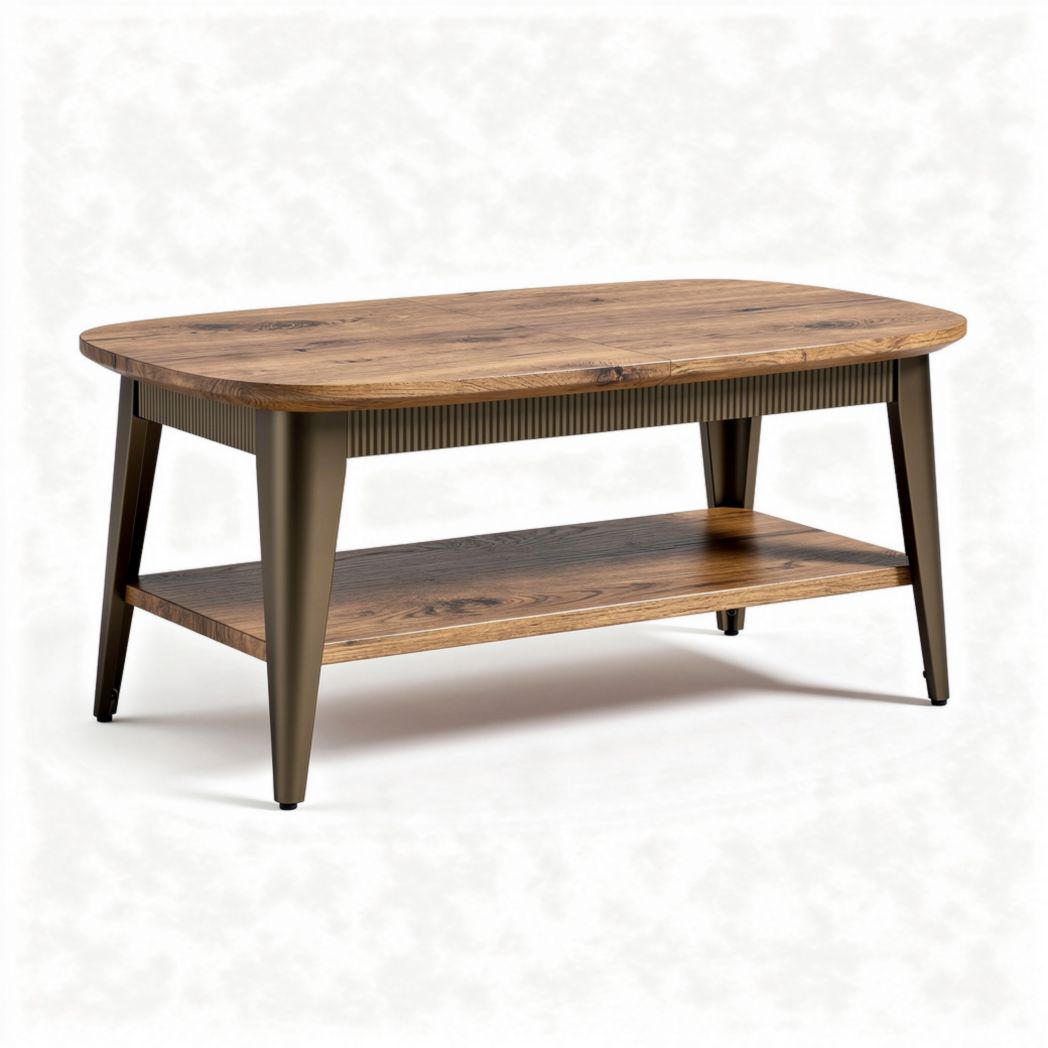 Stolik kawowy z drewna akacjowego 120 x 60 x 45cm z półką dolną