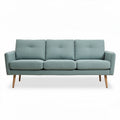 Sofa trzyosobowa w kolorze niebieskim 190 x 80 x 85cm z drewnianymi nogami
