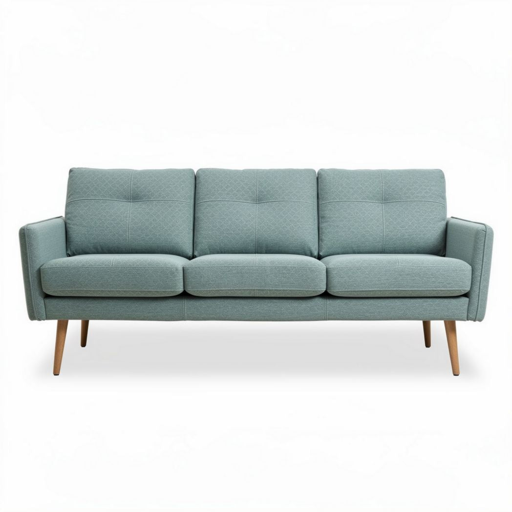 Sofa trzyosobowa w kolorze niebieskim 190 x 80 x 85cm z drewnianymi nogami