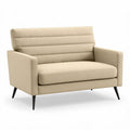 Beżowa sofa dwuosobowa z tkaniny o wymiarach 150 x 80 x 80cm
